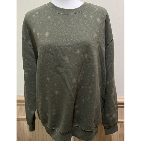 Wild Fable Sage Green Bleach Dyed Long Sleeve Sweatshirt.~ Medium ~ NWT - Picture 1 of 3